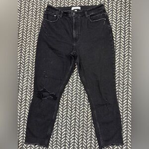 ABERCROMBIE & FITCH Curve Love The High Rise Distressed Skinny in Black Size 30
